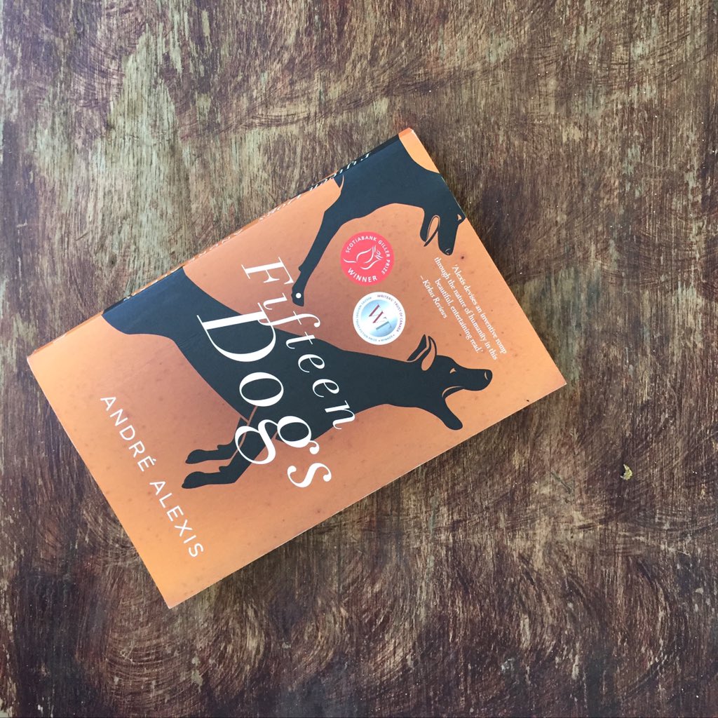 AwkwardmomontP's tweet photo. Great read while on a trip but made me miss my dogs. #fifteen dogs https://t.co/LP0bw5tYOL