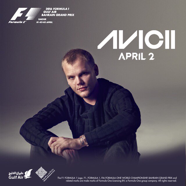 BAH_Int_Circuit's tweet image. Breaking - @Avicii will be behind the decks at the 2016 #F1 #BahrainGP on Saturday, April 2!