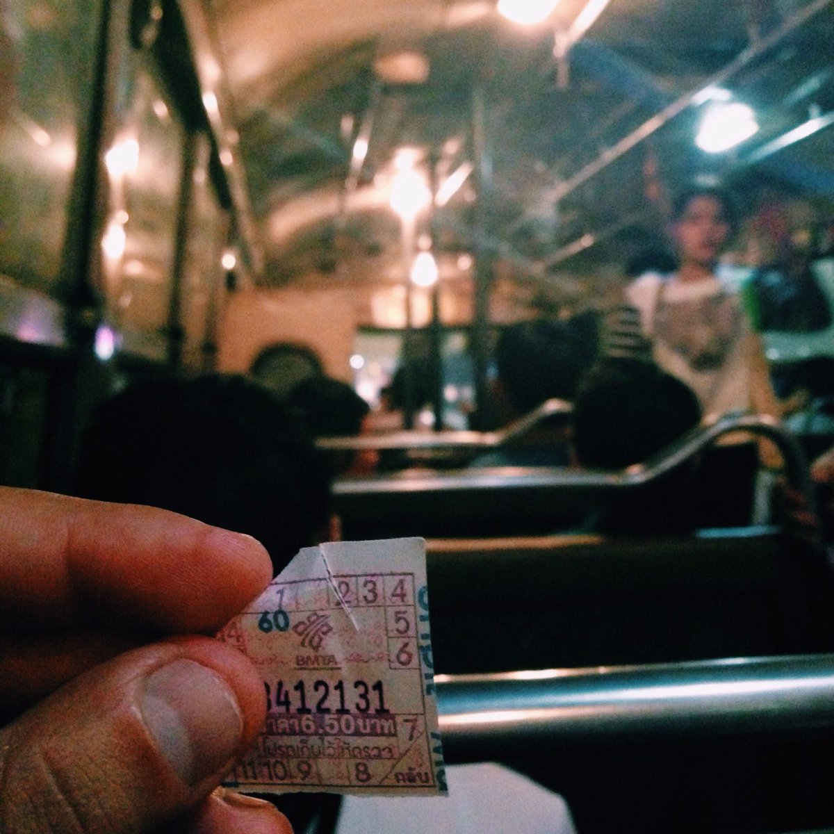 espressobreakk's tweet image. | Lifestyle | A bus ticket on a Bangkok bus. It costed 6,5 Baht (16 Euro Cents ) #thailand #bangkok #lifestyle #asia