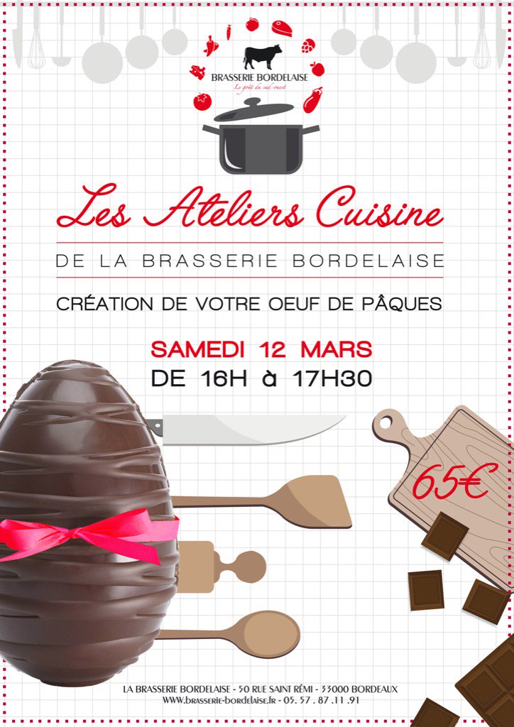 #nouveaute les ateliers de <a href="/brasseriebx/">brasseriebordelaise</a> vous présente  #oeufsdepaques #creative le samedi 12 mars #Chocolataddict