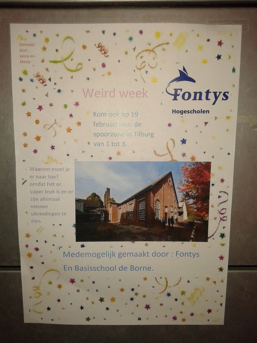weirdweek2016's tweet photo. De leerlingen van Basisschool de Borne hebben ook posters gemaakt voor de expositie van morgen! #weirdweek2016 #HOF https://t.co/2pZR0PuZ0G