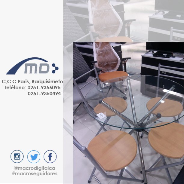 macrodigitalca's tweet image. Siente la comodidad y la modernidad que te brinda nuestros juegos de comedores