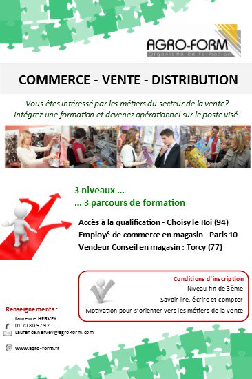 #Formation #Commerce #Vente #Distribution à venir prochainement
