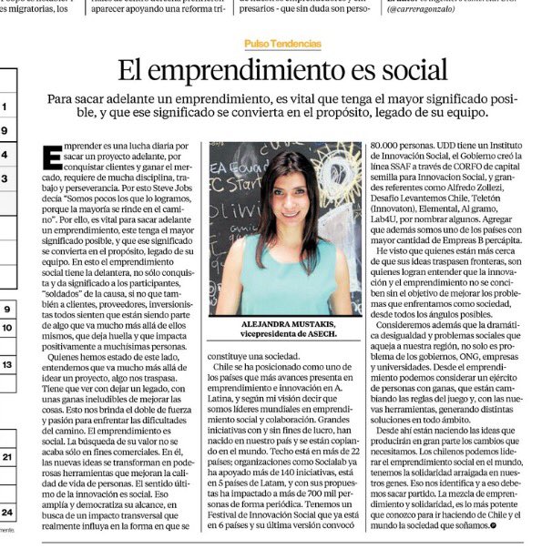 alemustakis's tweet photo. Comparto mi columna en el @pulso_tw de hoy. El emprendimiento es social.            https://t.co/oZIz5MT0on https://t.co/uIOHg7Eum1
