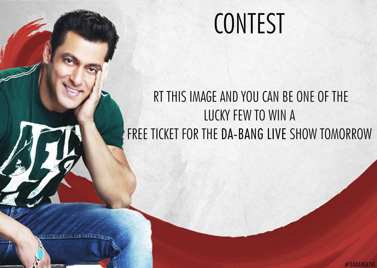 DabangLive's tweet photo. Here is an EASY task to be at the #DabangLIVE show tomorrow in #Surat! RT &amp; 5 lucky tweeters will win a free pass! https://t.co/zni7cT6AWS