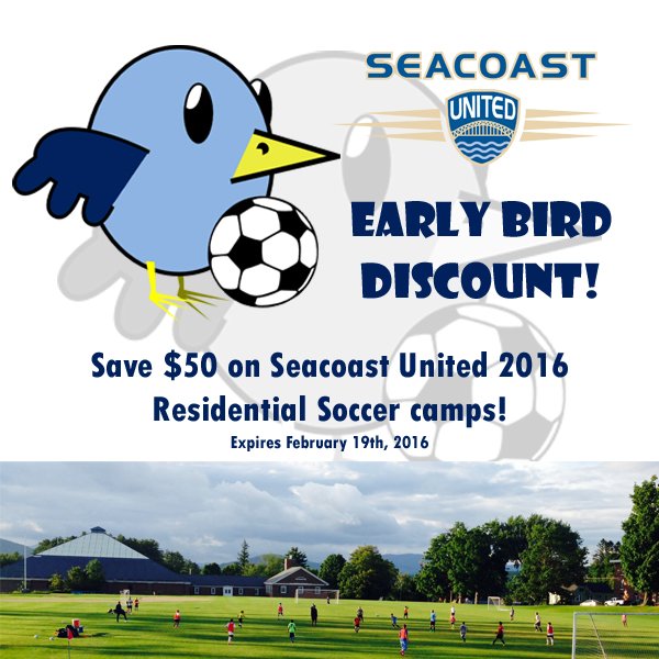 #EarlyBirdDiscount ends tomorrow! #SignUpToday for the #Goalkeeping summer camp and save: seacoastunited.com/Residential/GK…
