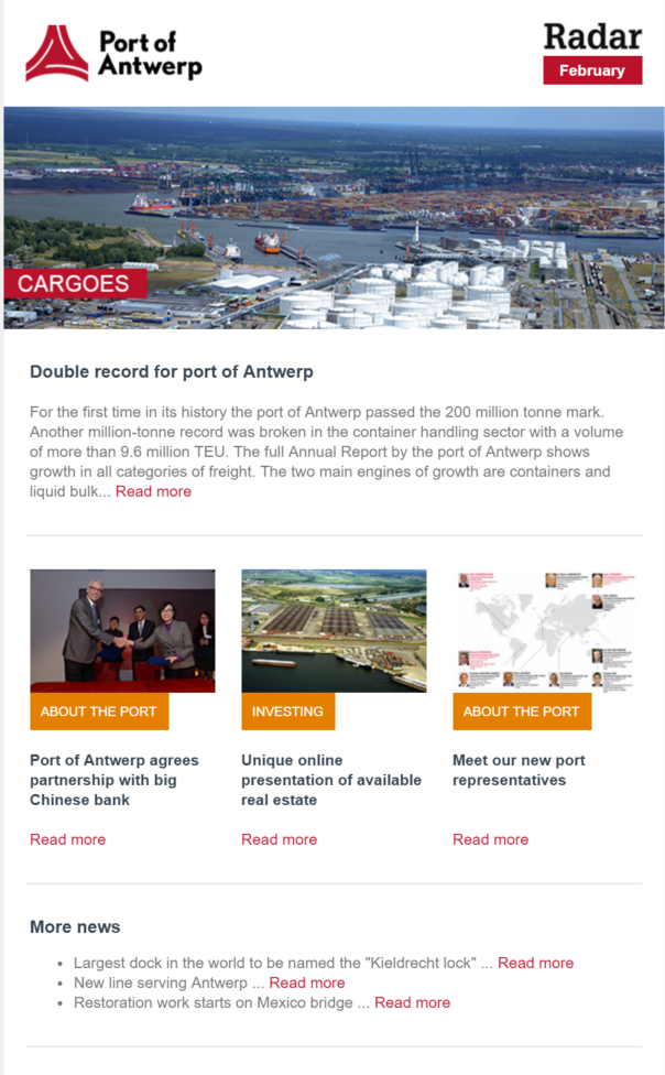 PortofAntBruges's tweet photo. Monthly #Radar newsletter got revamped! #kieldrechtlock #portreps #mexicobridge Read it here https://t.co/YqvX7aSn4N https://t.co/M9Jmu4vUdd