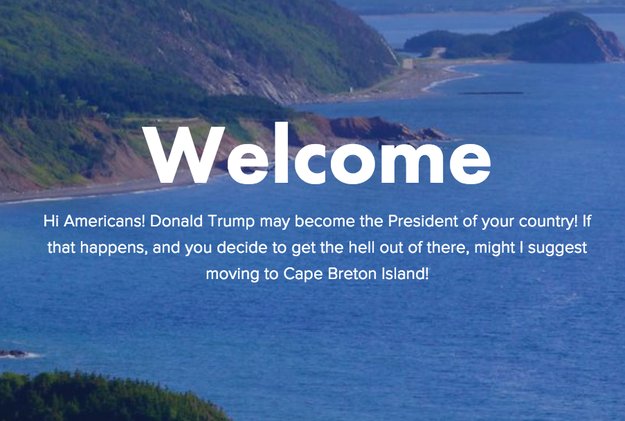 An island in Canada is accepting Americans if Donald Trump is elected bzfd.it/1ROr8y5