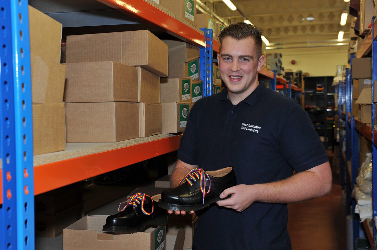 WYFRS's tweet image. Our storekeeper &apos;stacking up&apos; support for @LGBTHM @stonewalluk #RainbowLaces #LacingUp #AcceptanceWithoutException