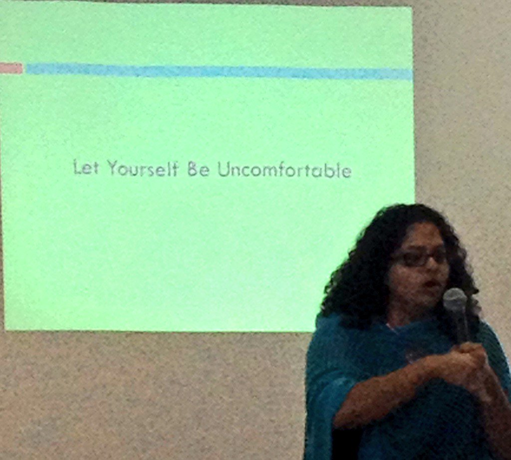 lifeatnew's tweet photo. Let's talk abt privilege, allyship, &amp; advocacy re: #mentalhealth - @UTSC's Toni De Melo #StudentVoiceProject #day3 https://t.co/LBejZ6y49m
