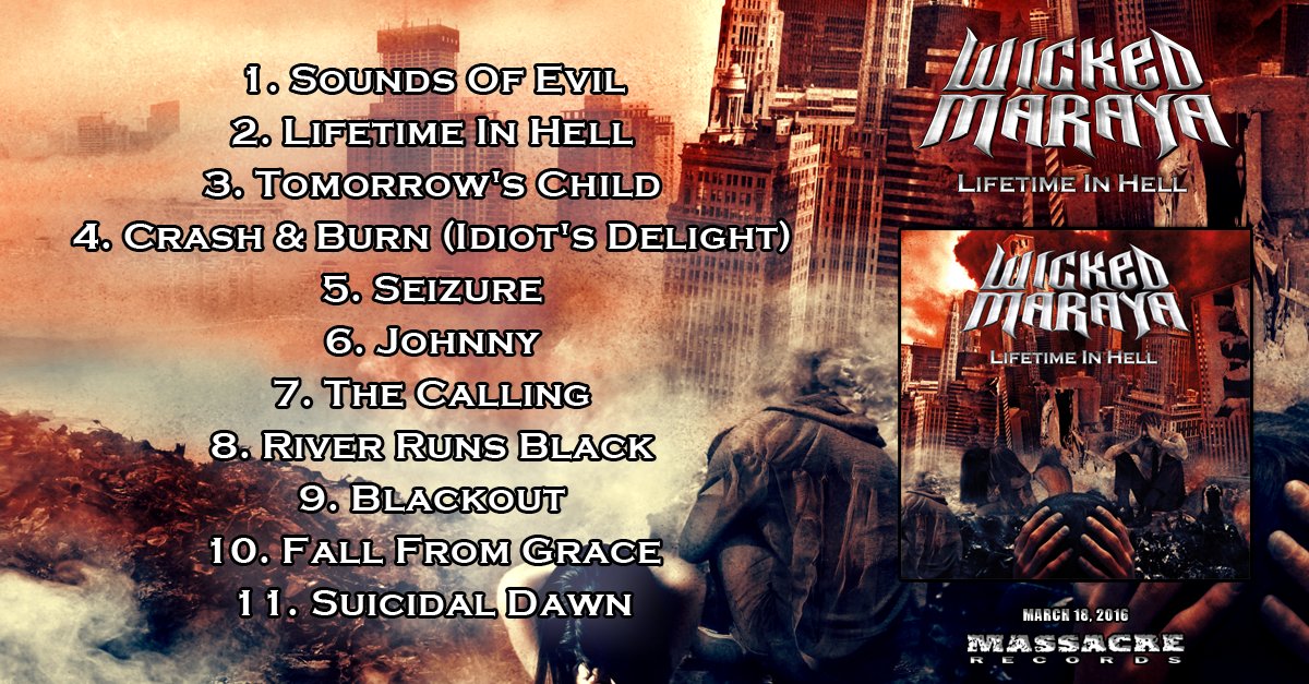 massacrerec's tweet photo. Speaking of @Wicked_Maraya - here's the tracklisting of #LifetimeInHell, out on March 18th via @massacrerec » https://t.co/Tquxl7AYsE