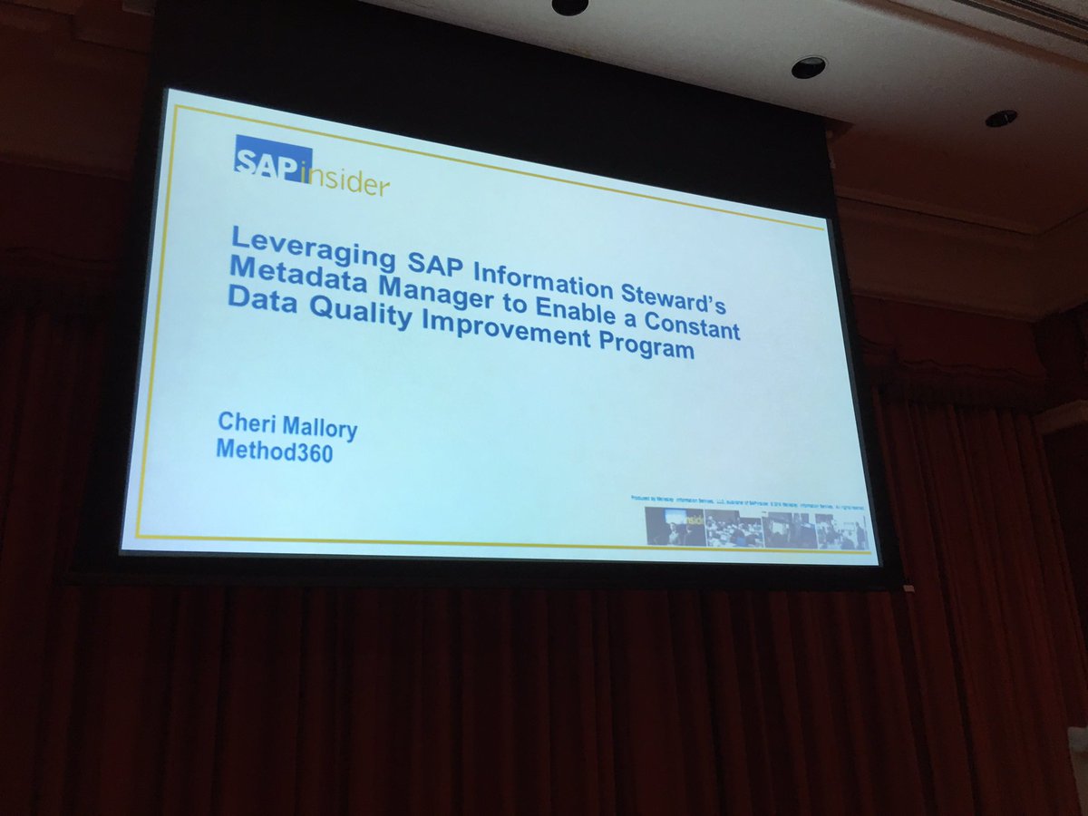 jameshanck's tweet photo. At Wynn, in room Palmer 1 hearing vital info on data quality and governance #SAPinsider #HANA2016 #method360 https://t.co/S3KI0jY1ny