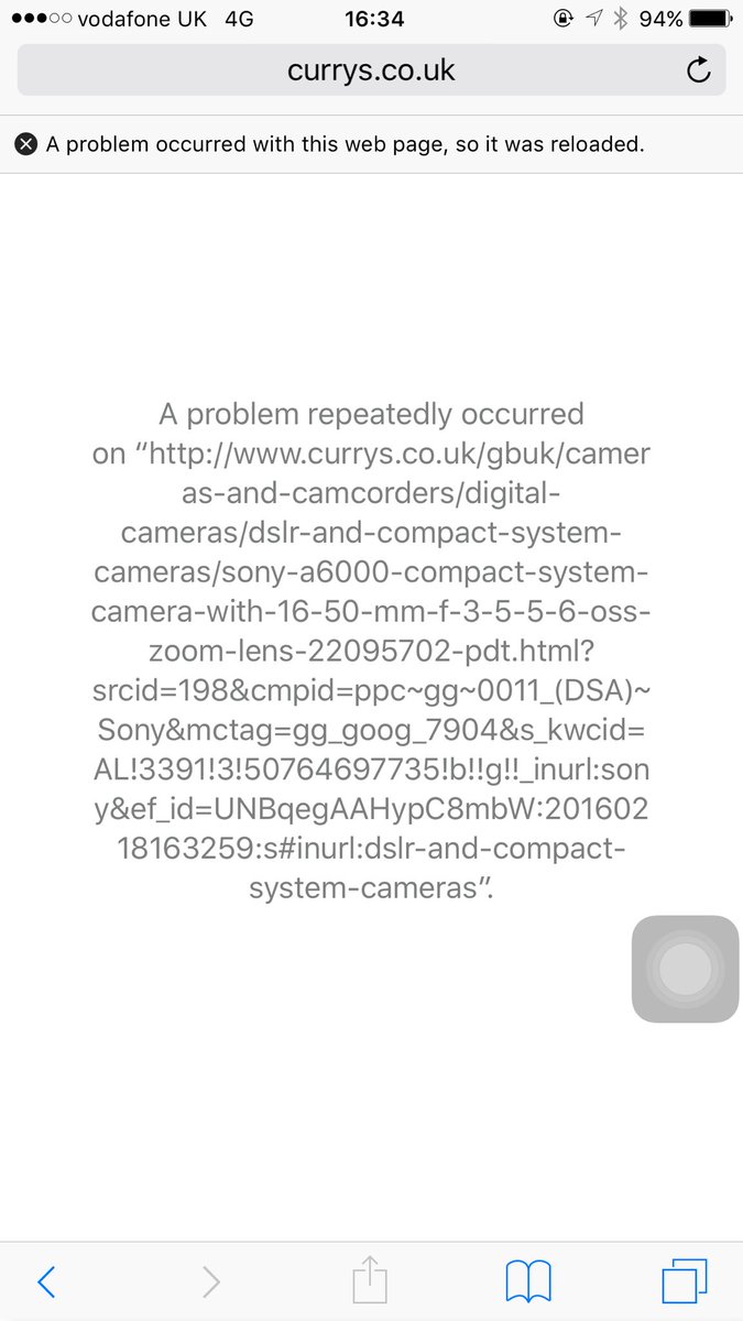 EnriqueGuadiz's tweet image. @curryspcworld Guys seeing this error message when browsing for a camera using latest iphone6. #FixPlease #Currys