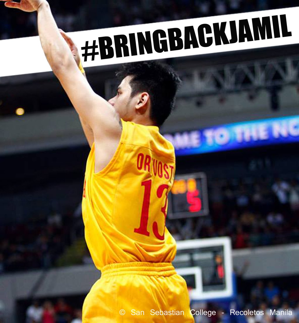 SSCR_Manila's tweet photo. This Golden Stag made us proud every moment of the NCAA game since he entered 2012 in seniors. #BringBackJamil https://t.co/W6Z1Ldj4Nj
