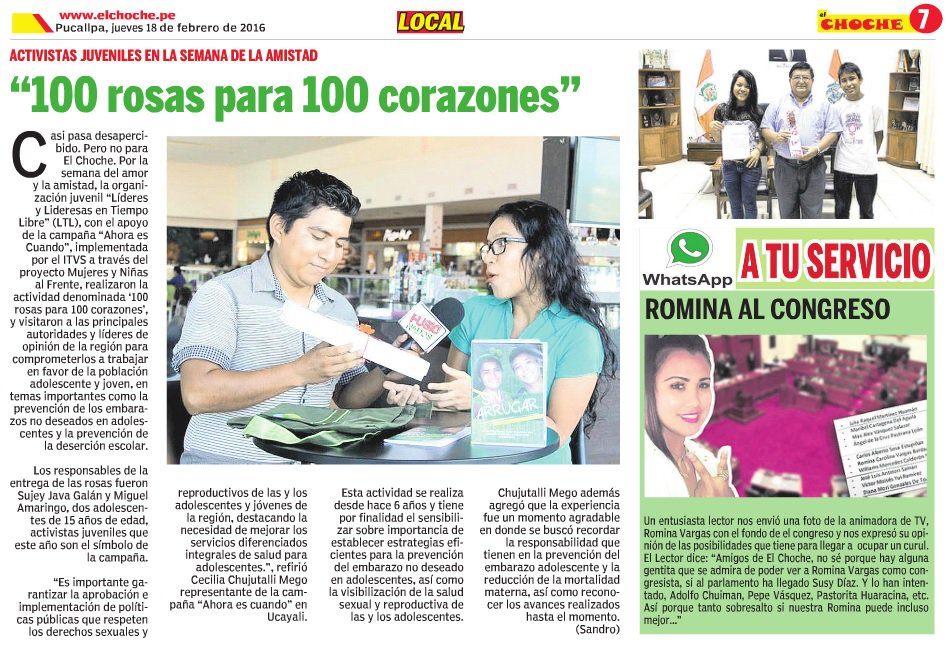 WGLGPeru's tweet photo. Mira la nota sobre "100 rosas para 100 corazones" realizado en mes del amor y de la amistad :D. #AhoraEsCuando https://t.co/qaeE2LTCbY