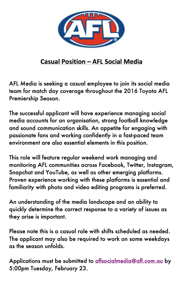 Love footy and tweeting about footy? Join our team!