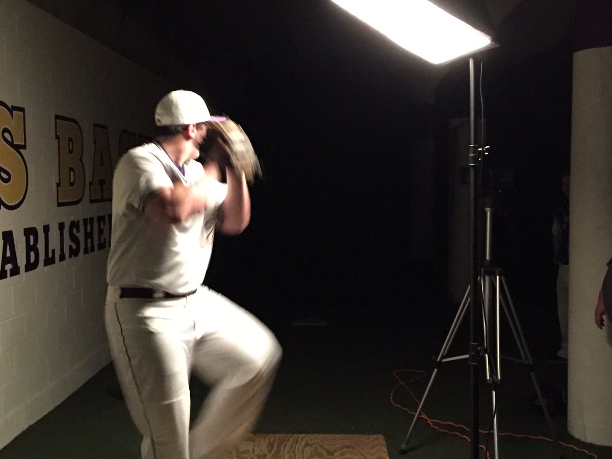 LorasBaseball's tweet photo. Behind-the-scenes sneak peek of our video shoot with the new white unis! Video to come this afternoon! #CleanWhites https://t.co/ppLrlzaP6c