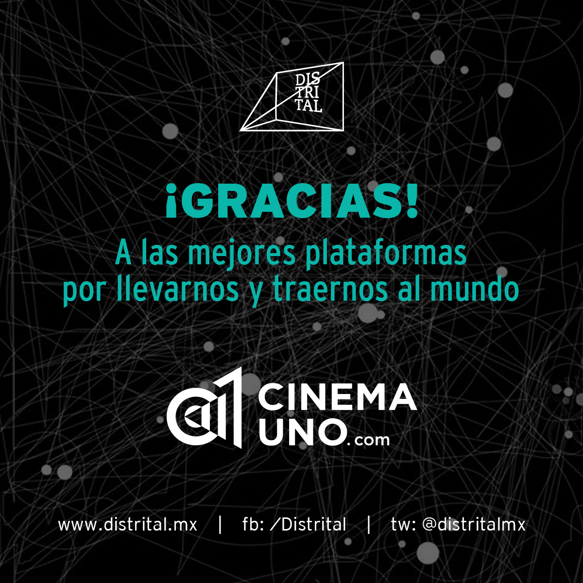 distritalmx's tweet photo. ¡Gracias @Cinema_Uno por ser #SedeDigital! Descubran lo mejor de la expresión hecha cine en https://t.co/1lJFIJUiG2 https://t.co/93kK4xb3D7