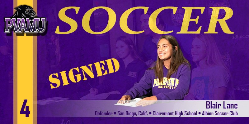 PVAMUSoccer's tweet photo. Welcome to Texas and Prairie View A&amp;M, Blair Lane! https://t.co/nWU3biDZKr