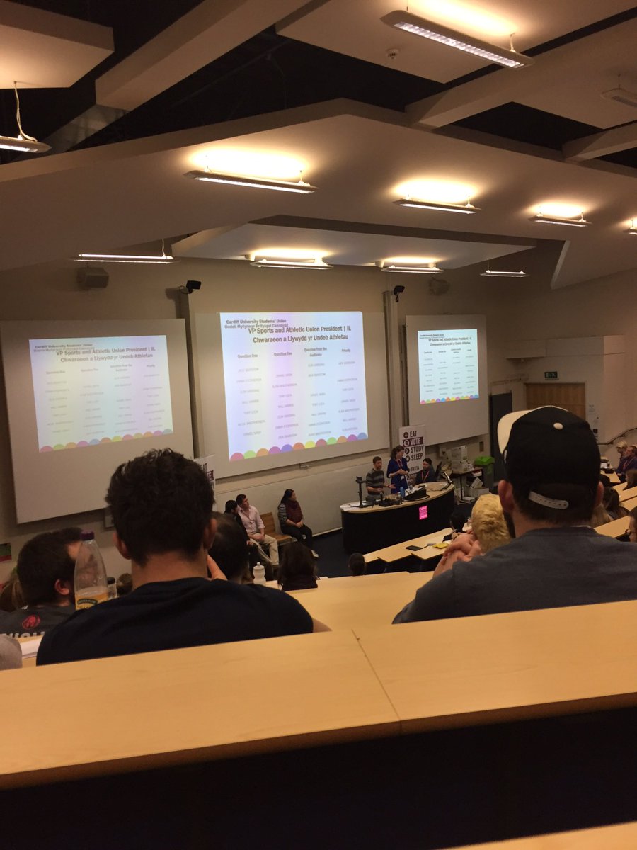We're here at candidates question time to see who'll be running the SU next year! #electionscsu #teamcardiff