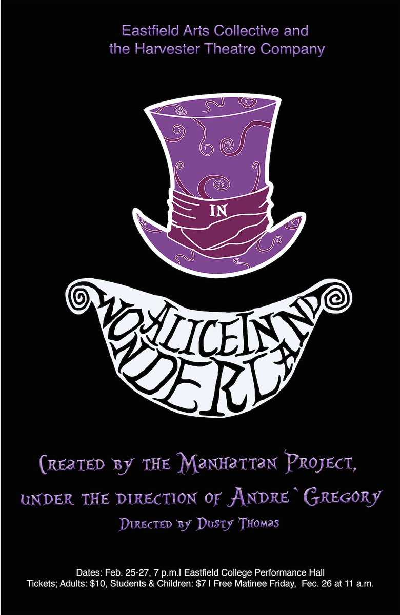 ProfessorOslynn's tweet photo. Great job, design students tackling the Eastfield Colleges Theatre's "Alice In Wonderland promo pieces! @EFCOnline https://t.co/9VJmBixtoY