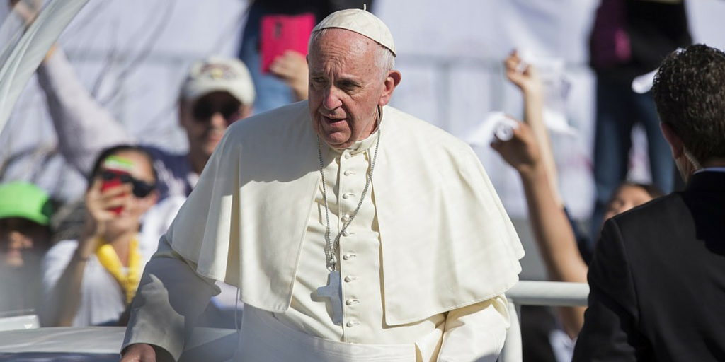 thinkprogress's tweet photo. Pope Francis says using birth control in Zika-affected countries is ‘lesser of two evils’ https://t.co/ll5ZjJHot8 https://t.co/bPMEezKOHo