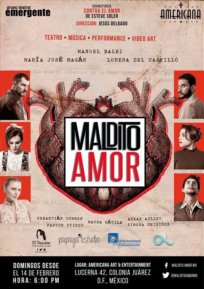 sebastianto's tweet photo. RT @EscenarioDF: Domingo 6pm @MalditoAmorMX con @MANUELBALBI @LorenaDelCast @mariajosemagan #ViveTeatro https://t.co/6Rll9hDU8B