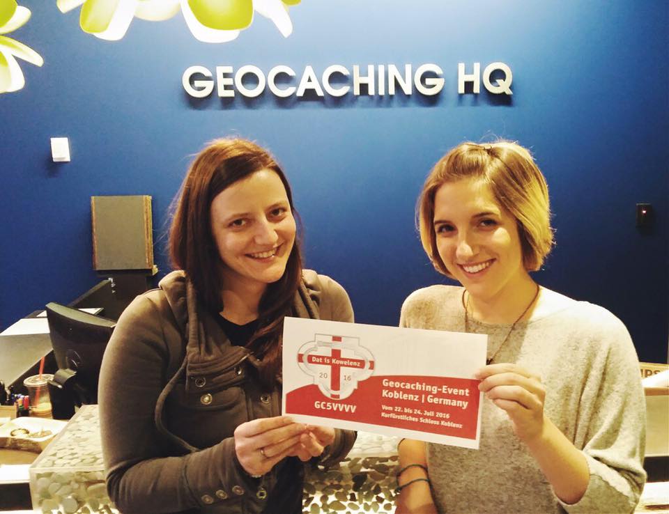 MegaKoblenz2016's tweet image. Wir freuen uns auf die Lackeys Laura und Nicole aus dem #Groundspeak HQ! #datiskowelenz