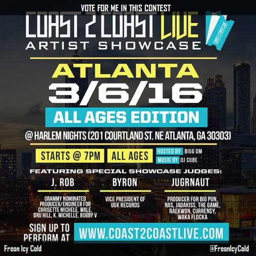 CaramelEnt's tweet image. Vote for me to perform at #ATL All Ages Edition 3/6/16! c2c.fm/d3F2R #Coast2Coast