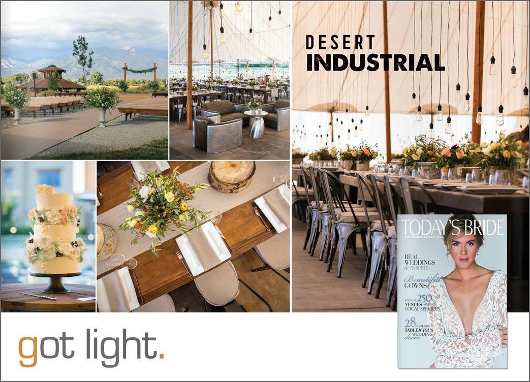 Destination: TAOS! Loved lighting up this New Mexico wedding featured in <a href="/TodaysBrideSF/">Today's Bride SF</a>! Thanks to Morgan Events!!