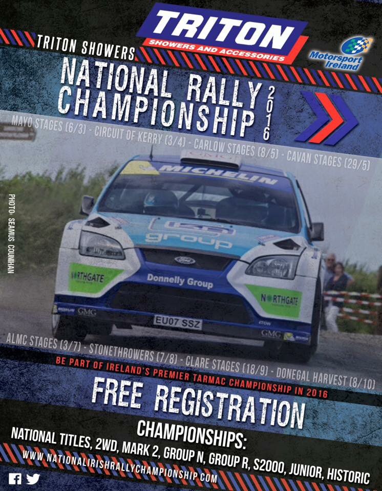 NRC_Stages's tweet photo. 2016 Triton Showers National Rally Championship Poster thanks to @padraigforan @TritonShowers @MotorsportIRL https://t.co/272OlNqB4T