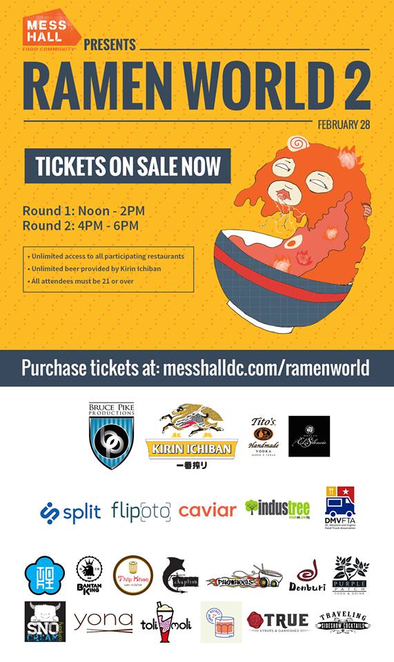 MessHallDC's tweet photo. #TBT #Ramenworld w/ @byt @phowheels @chef_vicky. #RamenWorld2 has LESS THAN 20 TICKETS LEFT. https://t.co/iNyjCvdVCf https://t.co/g39EAQQe1V