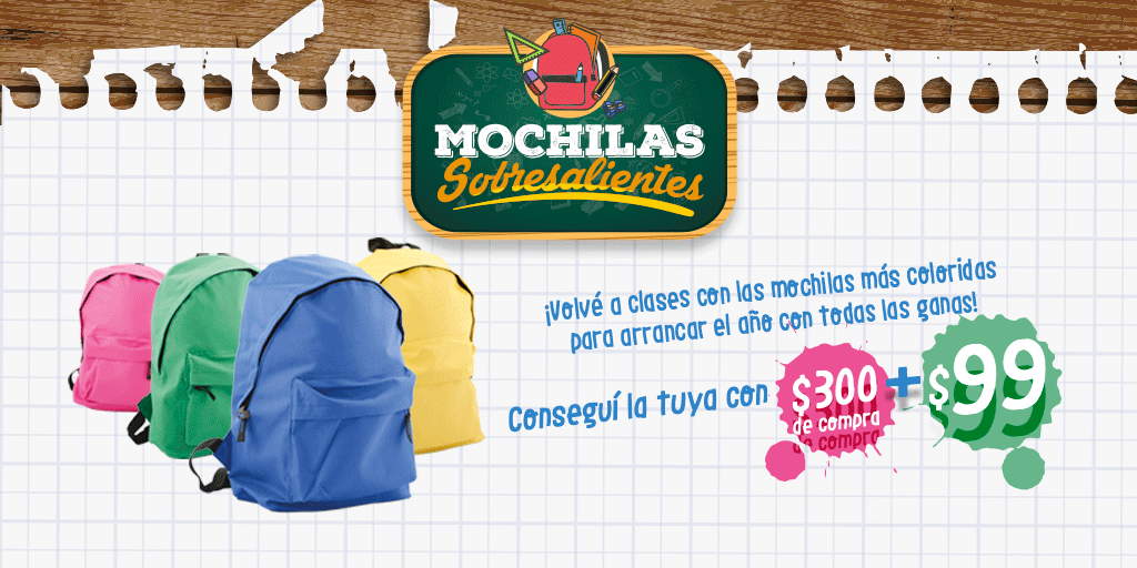 TaTaUruguay's tweet photo. ¡Para la Vuelta a Clases esta oferta es ideal! Cada $300 en compras + $99 te llevás una mochila escolar. https://t.co/A3FpmEyKwR