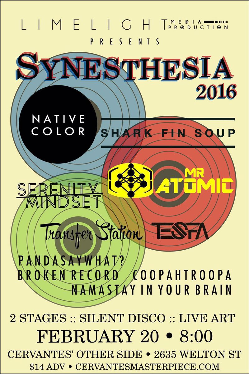 mratomicmusic's tweet photo. Catch #mratomic @CervantesDenver this SAT FEB 20 @ 930PM. 2 Stages & $14 for 9 stellar bands. #mitchcomesalivetour https://t.co/jwRGVlc6bu
