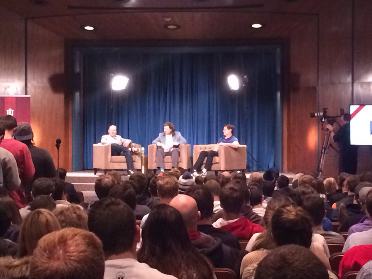 LarraOverton's tweet photo. .@FOXSports pres Eric Shanks & @realmarkcuban advise @IUMediaSchool to "never stop learning" #SportsMediaWeek https://t.co/aIrL153MBY