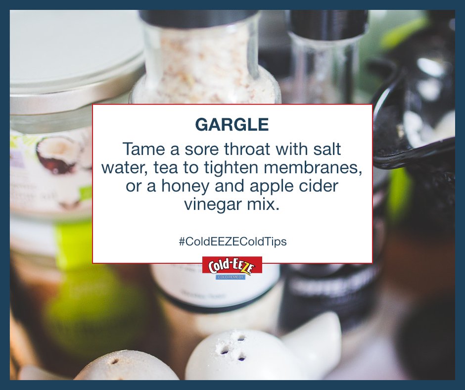 coldeeze's tweet photo. Try gargling to tame a sore throat #ColdTips #ColdEEZEColdTips https://t.co/CXYpmqtwmj
