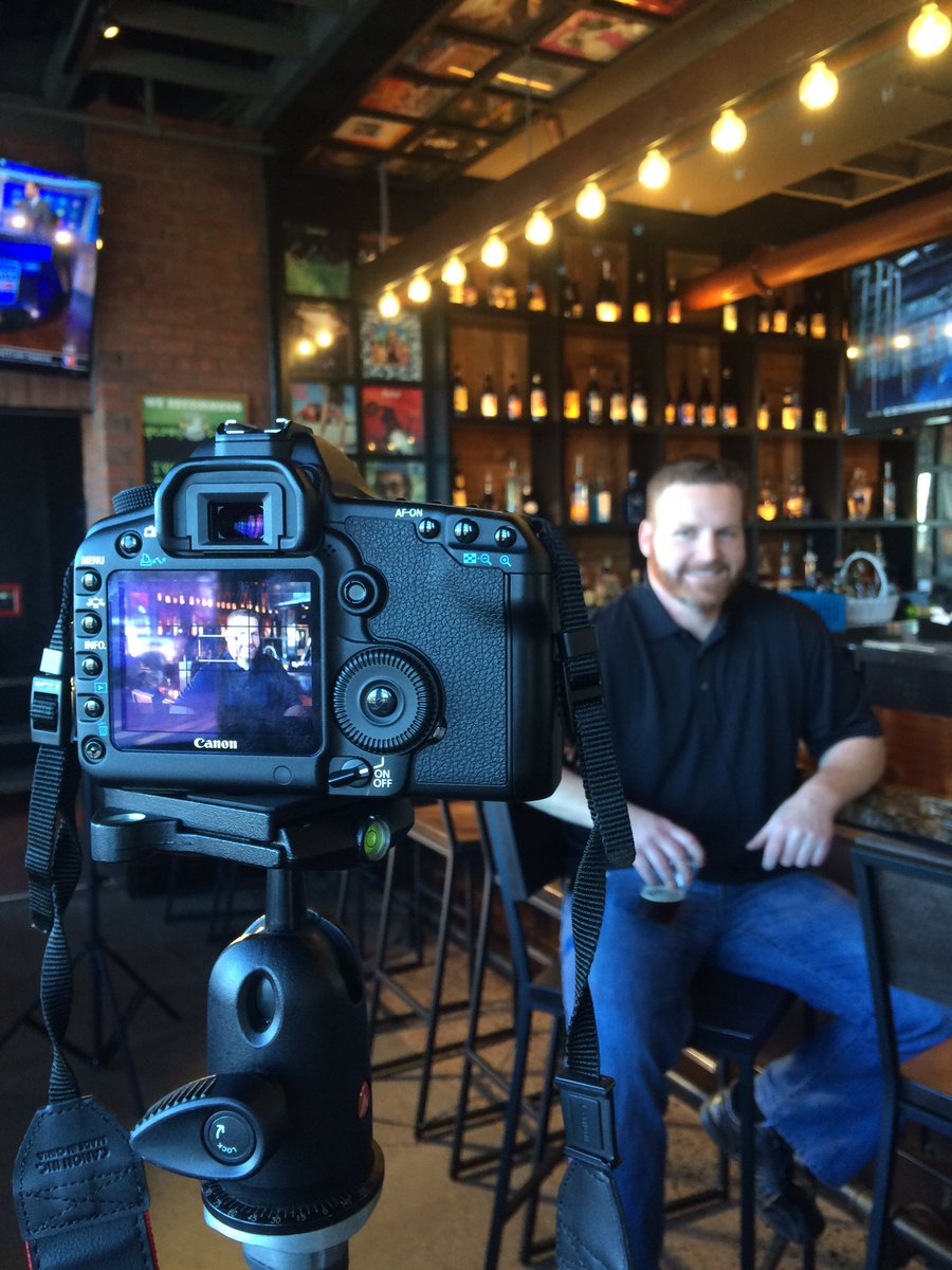 OriglioBev's tweet photo. Behind the scenes of #DraughtLines video shoot with @StoneBrewLee of @StoneBrewingCo at the new @PJsPourHouseNW! https://t.co/UnUL0qIOfP
