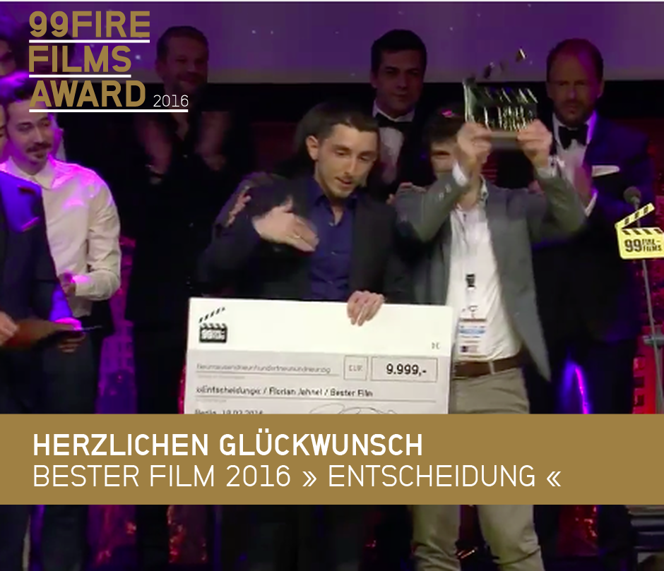 99FIREFILMS's tweet photo. Herzlichen Glückwunsch Florian Jahnel! Er gewinnt mit Team "Entscheidung" den besten Film: https://t.co/SHUCo75a3v https://t.co/D0W5XkmTuB