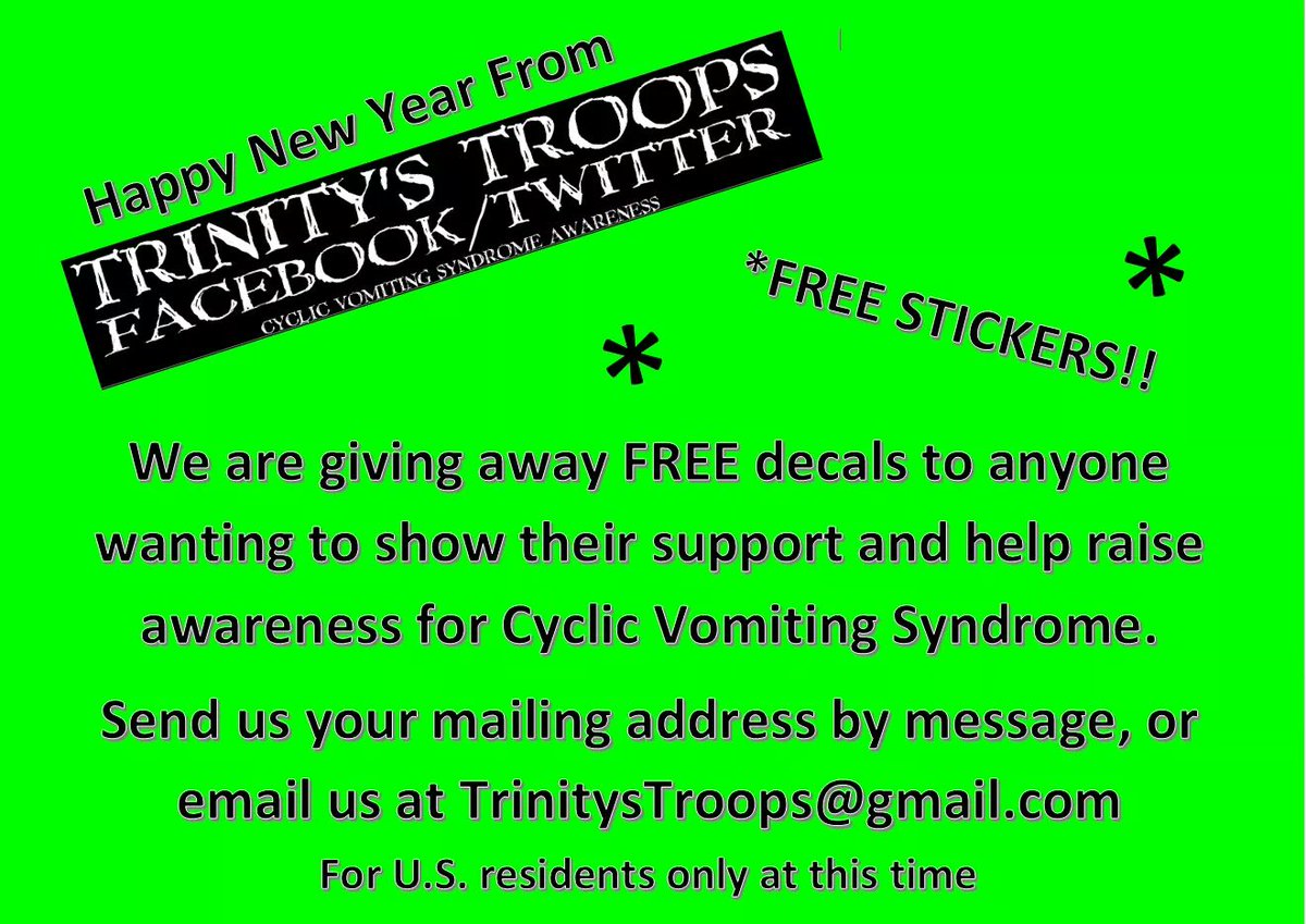trinitystroops's tweet image. #Awareness for #CyclicVomiting #CyclicVomitingSyndrome