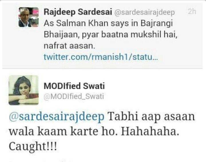 draksbond's tweet photo. A Big Tight Slap to @sardesairajdeep &amp; @BDUTT 
Well done 👏👏 @MODIfied_Swati
#MediaCongWithTerror https://t.co/N0qe3DMUva
