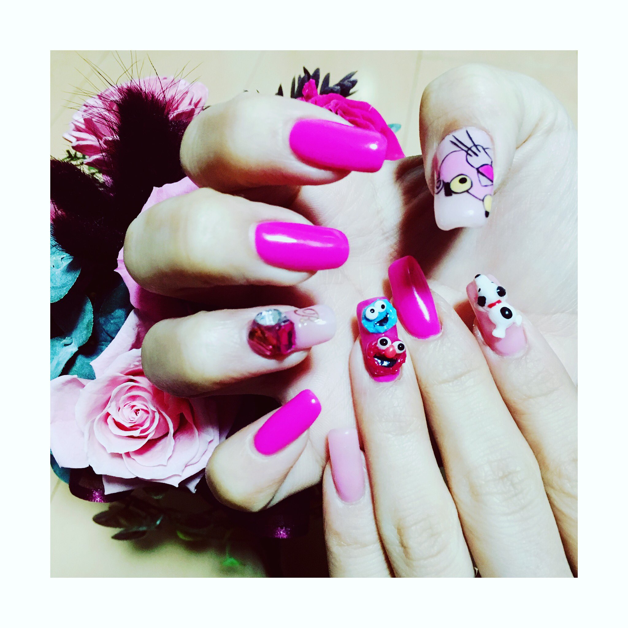 Chiaki Nakajima 人生初のユニバ New Nail ユニバーサル ユニバ 3d スヌーピー エルモ ユニバネイル ピンク ピンクパンサーネイル ピンクパンサーhttps T Co Q2allv2r9y T Co Di1bxsat Twitter