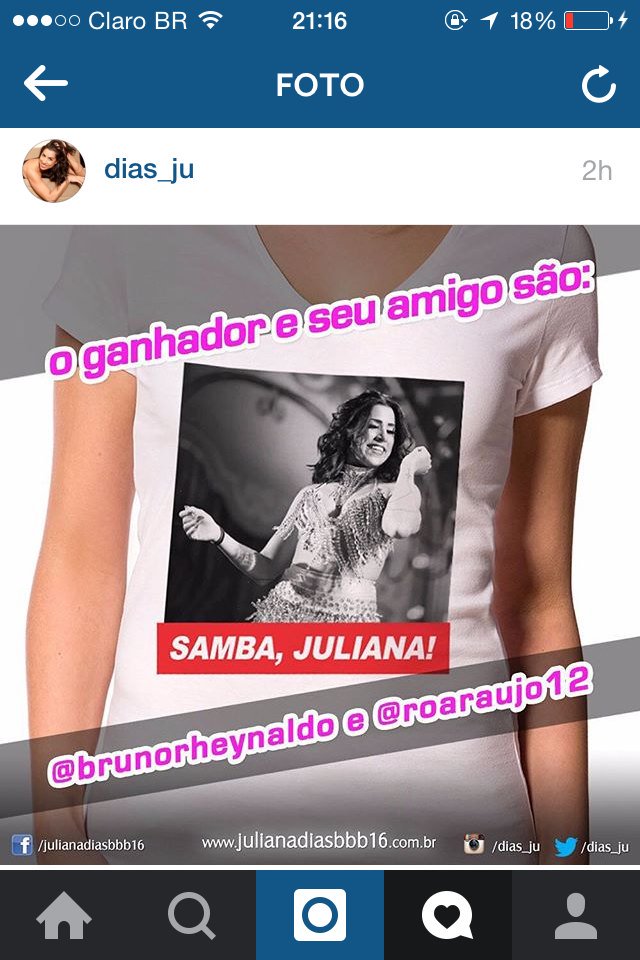 opsbruno__'s tweet photo. Ganhei Caralhoooooo hahahaha 😍😍❤️ FELIZ DEMAIS <3
#TeamJu #Taragada #BBB16 https://t.co/Dw7DQ8hbm9