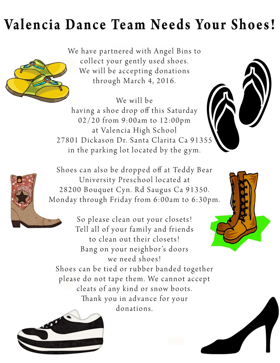 VHSDanceTeam's tweet photo. VHS Dance Needs your shoes!!!!!

Shoe drive this Saturday Morning- 02/20 from 9-12 at VHS, lot near the gym! https://t.co/4VVwtSnMn1
