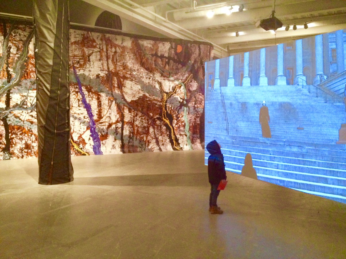 "metal monster and roots ... the rootatician - Milo exploring the Rodney McMillian exhibit a the ICA