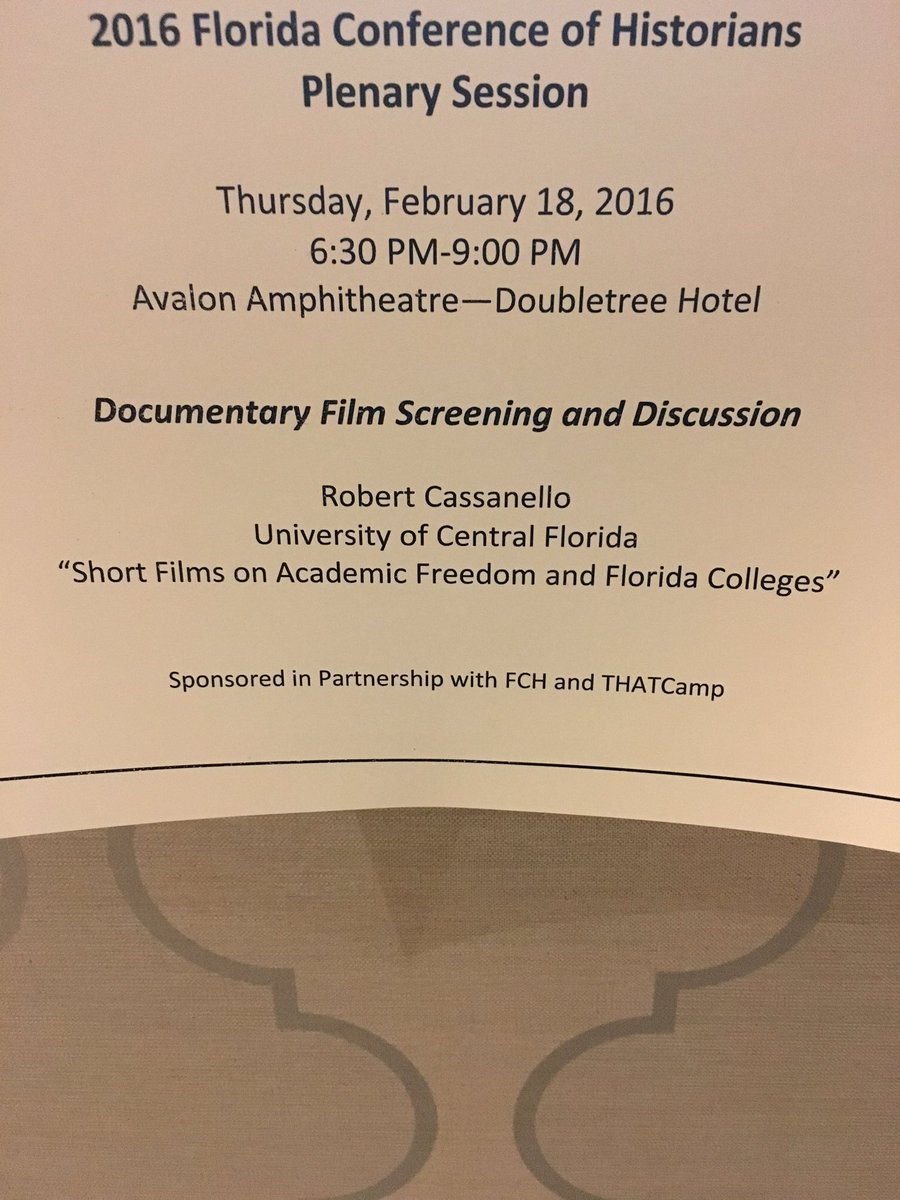 JulianChambliss's tweet photo. @VISITFLORIDA might want to check out films from Drs. Robert Cassanello and Lisa Mills on FL History #FCH16 https://t.co/YIlyP8WQRZ