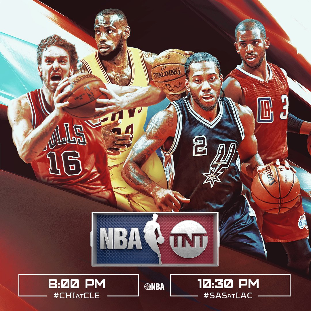 NBA's tweet image. Tonight&apos;s @NBAonTNT action tips off at 8pm/et! #CHIatCLE #SASatLAC
