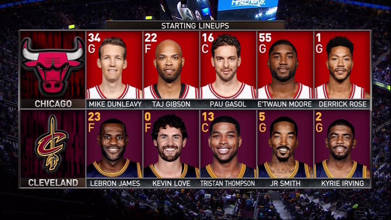 NBA on TNT on Twitter: "Starting lineups for #CHIatCLE! https://t.co