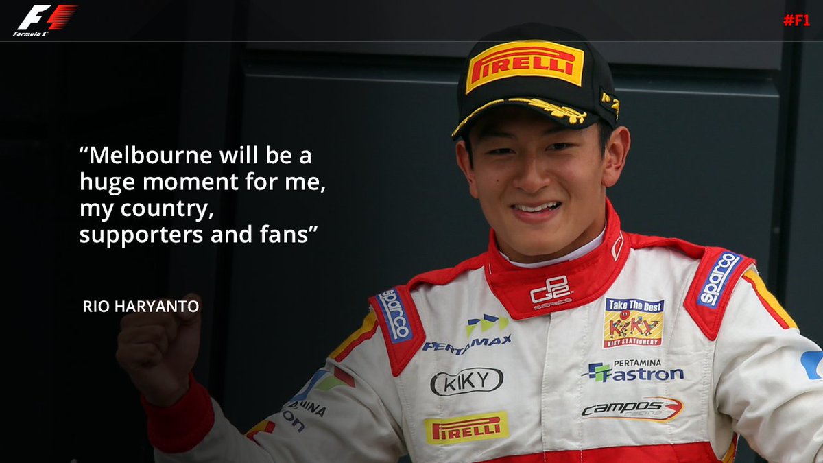 F1's tweet photo. Welcome to #F1, Rio Haryanto. More about Indonesia's first driver in Formula 1 history >> https://t.co/WcXwfJGUYL https://t.co/Hn6P3NmZ5V