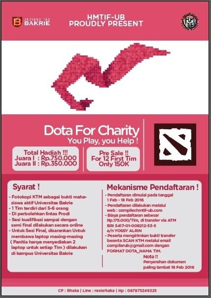 COMPILER2023's tweet photo. Buruan daftarcOnly 150k for 12 first team Jumat,19 Feb'16 08.00-12.00 #DotaForCharity #ITonTheStreet #Compiler2016 https://t.co/WXV4Xkej1U