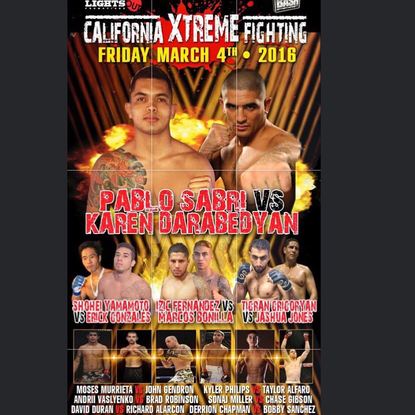 Team_LightsOut's tweet photo. #March4th #CXF #TheReturn Some of #SoCals Best! https://t.co/kTPijxoeE7 for tickets! #MMA @TheClinchReport https://t.co/NgGh9fioLA
